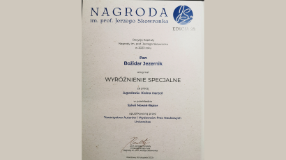 Nagrada, ki jo je prejel prof. dr. Božidar Jezernik.